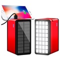 Psooo 100 000 mAh Solar Power Bank - 4xUSB - piros