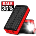 Psooo PS-400 Solar Power Bank - 4xUSB-A, 30000mAh