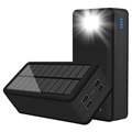 Psooo PS-400 Solar Power Bank - 4xUSB-A, 50000mAh - Fekete