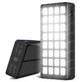 Psooo PS-900 Solar Power Bank LED fénnyel - 30000mAh - Fekete