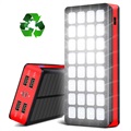 Psooo PS-900 Solar Power Bank LED fénnyel - 30000mAh - Piros