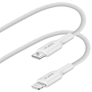 Puro Fabrik USB-C / Lightning töltő- és szinkronizáló kábel - 1,2 m - fehér