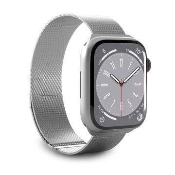 Puro Milanese Apple Watch Series 9/8/SE (2022)/7/SE/6/5/4/3/2/1 szíj - 41mm/40mm/38mm - Ezüst