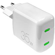 Puro MiniPro GaN 2x USB-C fali töltő - 35W - fehér