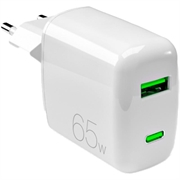 Puro MiniPro GaN fali töltő - 65W, USB-A, USB-C - fehér