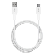 Puro Plain USB-A/USB-C kábel - 1m, 15W - fehér