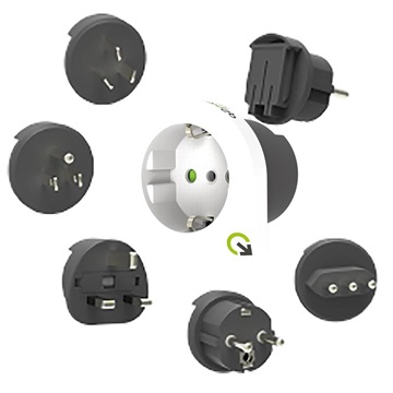 Q2Power Qplux Europe 5 az 1-ben utazási adapter - fehér