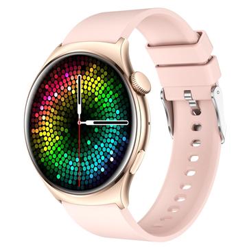 QX10 1.43" AMOLED Display Bluetooth Calling Health Monitoring Smart Watch - Pink / Gold