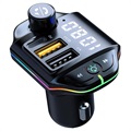 RGB Bluetooth FM Transmitter / Fast Car Charger ZTB-A10 - 20W - Black