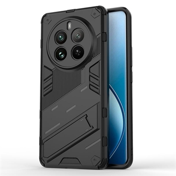 Realme 12 Pro/12 Pro+ Armor Series Hibrid Tok Állvánnyal - Fekete