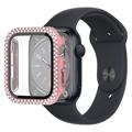 Rhinestone Decorative Apple Watch Series 9/8/7 Tok Képernyővédő Fóliával - 41mm - Rózsaszín