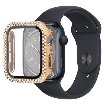 Rhinestone Decorative Apple Watch Series 9/8/7 Tok Képernyővédő Fóliával - 45mm - Arany