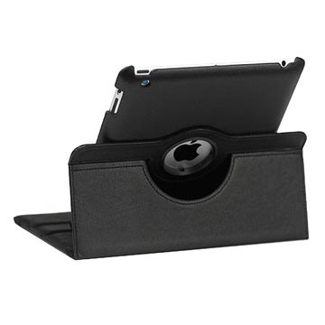 Rotary bőr tok - iPad 2, iPad 3, iPad 4 - fekete