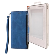 iPhone 15 Pro Saii Zipper Wallet Case with Strap