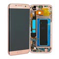 Samsung Galaxy S7 Edge előlap és LCD kijelző GH97-18533E - rózsaszín