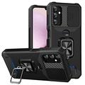 Samsung Galaxy A14 Rotary Ring Hybrid Case with Camera Shield - Black