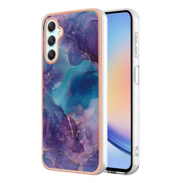 Samsung Galaxy A25 Marble Pattern Electroplated IMD TPU Case - Purple