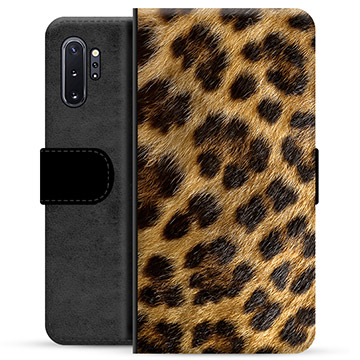 Samsung Galaxy Note10+ prémium pénztárca tok - Leopard