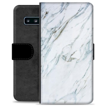 Samsung Galaxy S10+ Premium Wallet tok - márvány