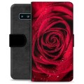 Samsung Galaxy S10+ prémium pénztárca tok - Rose