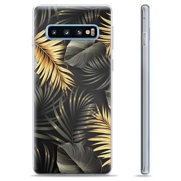 Samsung Galaxy S10+ TPU tok – aranyszínű levelek