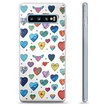 Samsung Galaxy S10+ TPU tok - Szívek