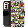 Samsung Galaxy S21+ 5G Premium Wallet tok - Graffiti