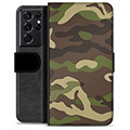 Samsung Galaxy S21 Ultra 5G Premium Wallet tok - Camo