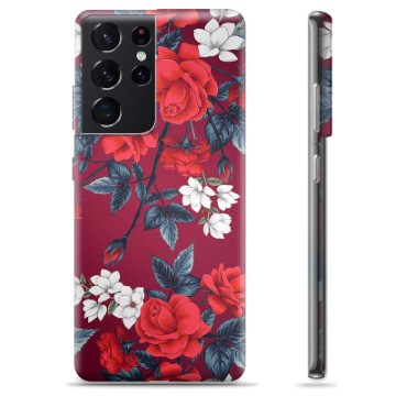 Samsung Galaxy S21 Ultra 5G TPU tok - Vintage Flowers