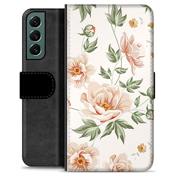 Samsung Galaxy S22+ 5G Premium Wallet tok - virágos