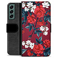 Samsung Galaxy S22+ 5G Premium Wallet tok - Vintage Flowers