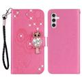 Samsung Galaxy S23 FE Owl Rhinestone Wallet Case