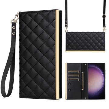 Samsung Galaxy S24 Ultra Luxury Quilted Wallet Case - Black