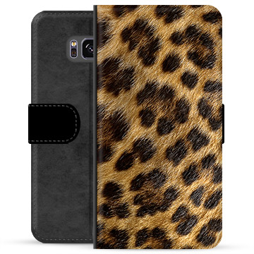 Samsung Galaxy S8 Premium Wallet tok - Leopárd