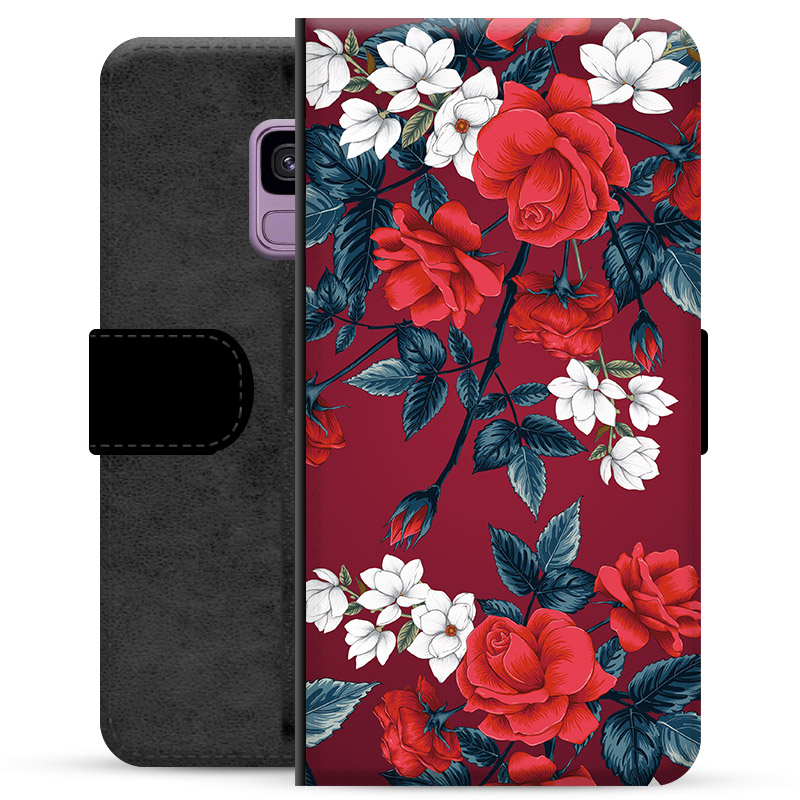 Samsung Galaxy S9 Premium pénztárca tok - Vintage Flowers