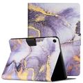 Samsung Galaxy Tab A8 10.5 2021/2022 Marble Pattern Folio Case - Purple