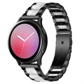 Samsung Galaxy Watch4/Watch4 Classic/Watch5/Watch6/Watch FE/Watch7 klasszikus rozsdamentes acél szíj - gyöngyszürke / fekete