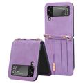 Samsung Galaxy Z Flip4 Hybrid Case with Card Holder - Purple