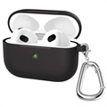 AirPods 3 szilikon tok kulcstartóval A060 - fekete