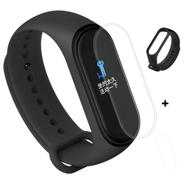 Xiaomi Mi Band 4 szilikon csuklópánt és TPU képernyővédő fólia