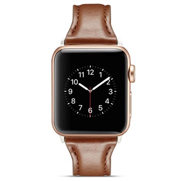 Apple Watch Series Ultra 2/Ultra/9/8/SE (2022)/7/SE/6/5/4/3/2/1 vékony bőrszíj – 45mm/44mm/42mm – kávé