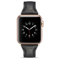 Apple Watch Series 9/8/SE (2022)/7/SE/6/5/4/3/2/1 vékony bőrszíj – 41mm/40mm/38mm – fekete