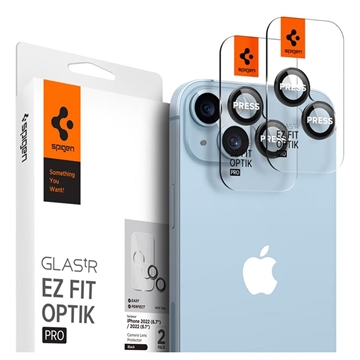 Spigen Glas.tR Ez Fit Optik Pro iPhone 14/14 Plus/15/15 Plus Kamera Lencsevédő - Fekete