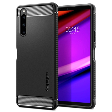 Spigen Rugged Armor Sony Xperia 10 V TPU Tok - Fekete