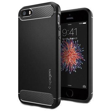 iPhone 5/5S/SE Spigen Ultra Rugged kapszula tok (Nyitott doboz - Tömeges kielégítő) - fekete