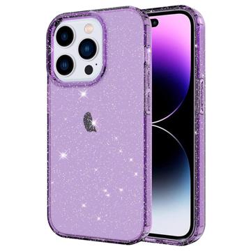 Stylish Glitter Series iPhone 14 Pro TPU Tok - Lila