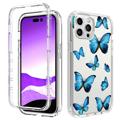 Sweet Armor Series iPhone 14 Pro Hybrid Case - Blue Butterfly