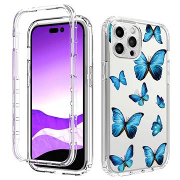 Sweet Armor Series iPhone 14 Pro Hybrid Case - Blue Butterfly