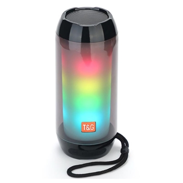 T&G TG643 Portable Bluetooth Speaker with LED Light - Black