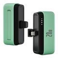 T160 Mini hordozható Lightning Power Bank - PD 20W, 5000mAh - Zöld